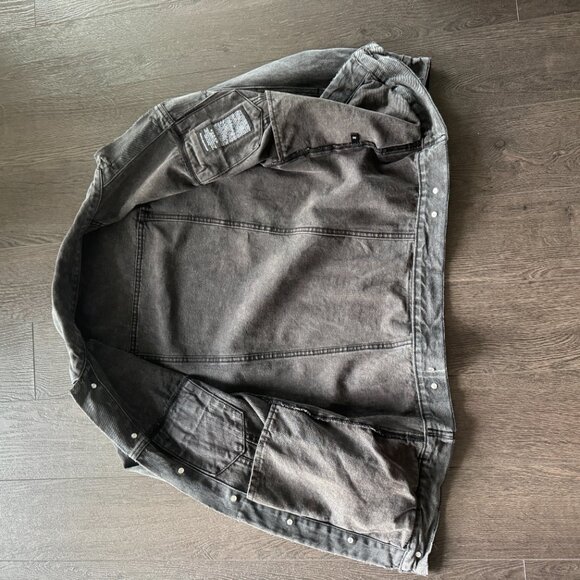 Alexander Wang A Wang Distressed Black Denim Jacket Shirt size 36 PREOWNED - Picture 6 of 10